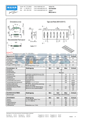 MK23-80-I-2_DE datasheet - (deutsch) MK Reed Sensor