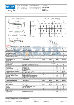 MK23-87-F-2_DE datasheet - (deutsch) MK Reed Sensor