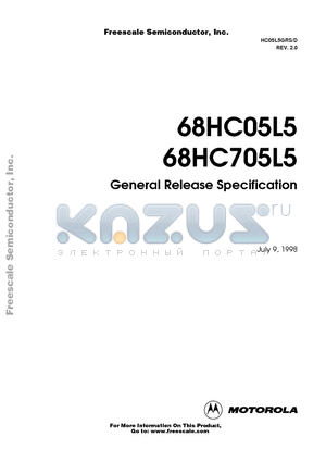 MC68HC05L5FU datasheet - General Release Specification