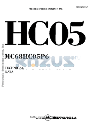 MC68HC05P6 datasheet - HCMOS MICROCONTROLLER UNIT