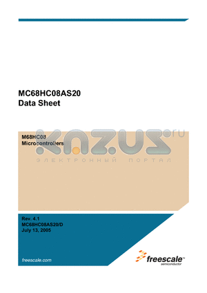 MC68HC08AS20CFN datasheet - M68HC08 Microcontrollers