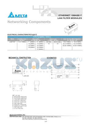 LANF7307 datasheet - ETHERNET 10BASE-T LAN FILTER MODULES