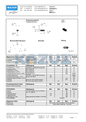 MK24-C-1_DE datasheet - (deutsch) MK Reed Sensor
