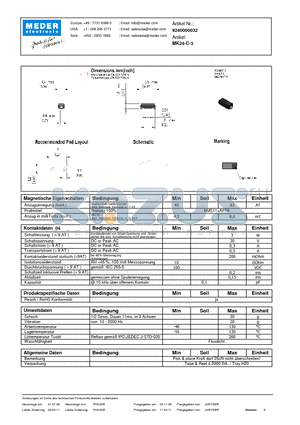 MK24-C-3_DE datasheet - (deutsch) MK Reed Sensor