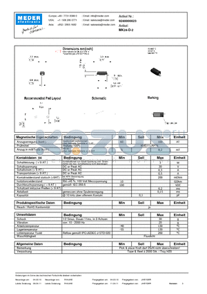 MK24-D-2_DE datasheet - (deutsch) MK Reed Sensor