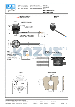 MK25-1A46-3500W datasheet - RH <45 %, 100 V test voltage