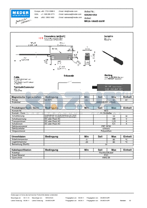 MK26-1A66B-500W_DE datasheet - (deutsch) MK Reed Sensor