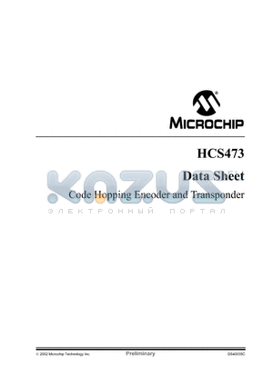 HCS473SLROM datasheet - Code Hopping Encoder and Transponder