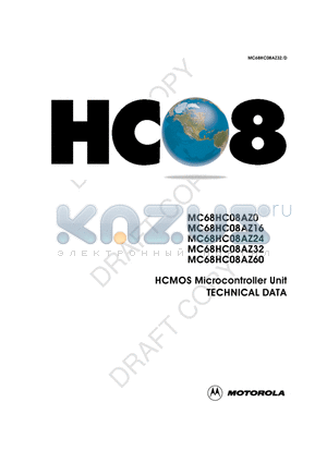 MC68HC08AZ60 datasheet - HCMOS Microcontroller Unit