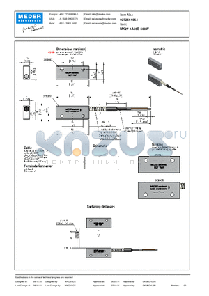 MK27-1A66B-500W datasheet - MK Reed Sensor