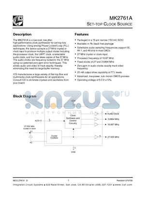 MK2761AS datasheet - Package Outline and Package Dimensions (16-pin SOIC, 150 Mil. Narrow Body)