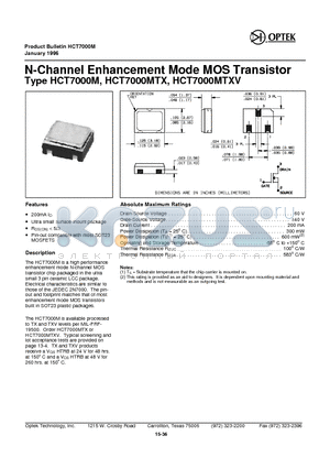 HCT7000MTXV datasheet - N- Channel En hance ment Mode MOS Transistor