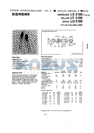 LS5180-G datasheet - T1 (5mm) LED LAMP