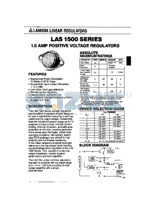 LAS15A06 datasheet - 1.5 AMP POSITIVE VOLTAGE REGULATORS