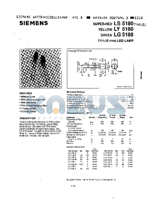 LS5180 datasheet - T1 (5mm) LED LAMP