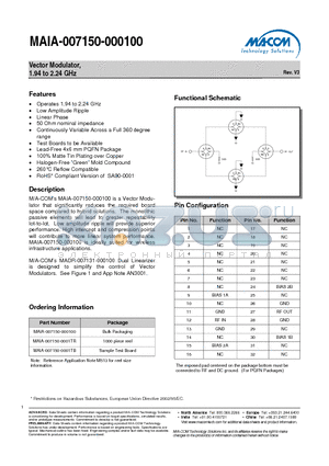 MAIA-007150-000100 datasheet - Vector Modulator, 1.94 to 2.24 GHz