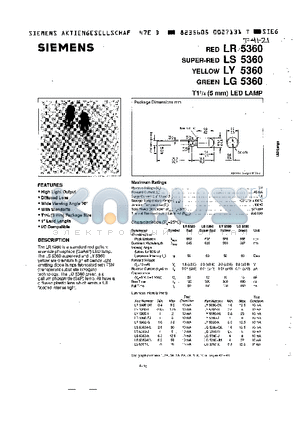 LS5360 datasheet - T1 (5mm) LED LAMP