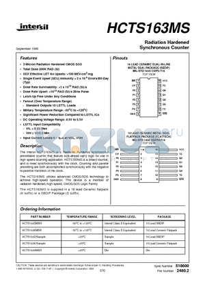 HCTS163K datasheet - Radiation Hardened Synchronous Counter