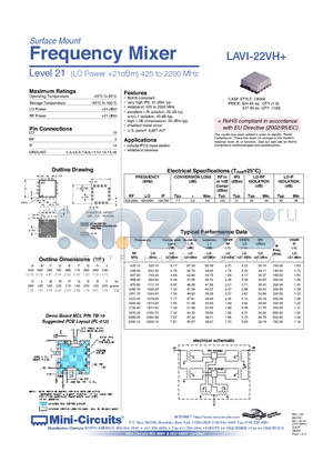 LAVI-22VH+ datasheet - Frequency Mixer