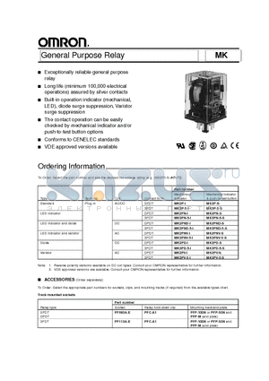 MK3PV-5-S datasheet - GENERAL PURPOSE RELAY