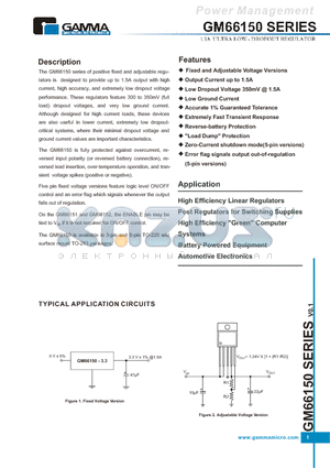 GM66151-3.3TA5R datasheet - 1.5A ULTRA LOW-DROPOUT REGULATOR