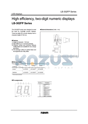 LB-302FP datasheet - High efficiency, two-digit numeric displays