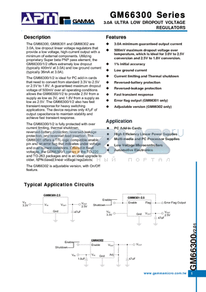 GM663012.5TA3R datasheet - 3A ULTRA LOW-DROPOUT REGULATOR