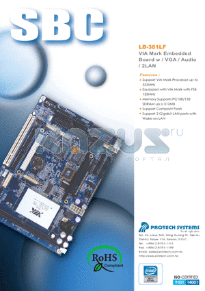 LB-381LF datasheet - VIA Mark Embedded Board