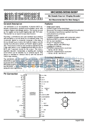 MK50395CN datasheet - Six Decade Counter / Display Decoder