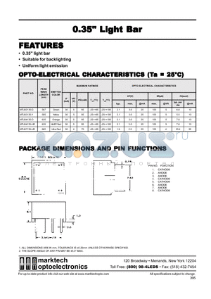 MTLB3135-Y datasheet - Marktech 0.35 Light Bar LEDs