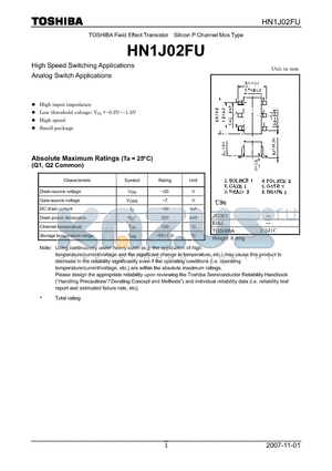 HN1J02FU_07 datasheet - Silicon P Channel Mos Type High Speed Switching Applications