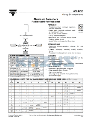 MAL203638109E3 datasheet - Aluminum Capacitors Radial Semi-Professional