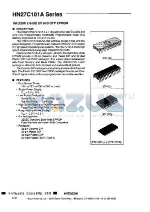 HN27C101AG-20 datasheet - 1m UV and OTP eprom