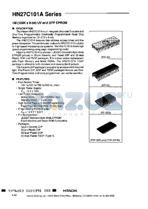 HN27C101AP-12 datasheet - 1m UV and OTP eprom