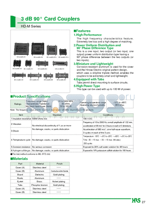 HD-0300M3-FH datasheet - 3 dB 90` Card Couplers