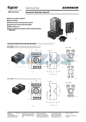 MTMZ0W00 datasheet - Accessories Multimode Relay MT