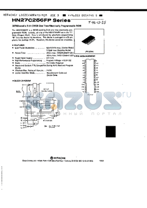 HN27C256FP datasheet - 32768 WORD X 8 BIT CMOS ONE TIME ELECTICALLY PROGRAMMABLE ROM
