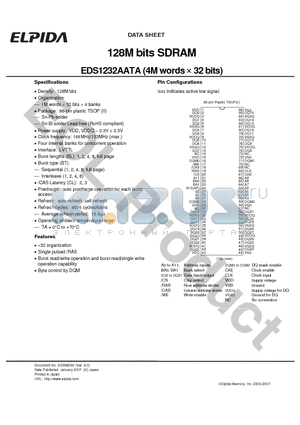 EDS1232AATA-60-E datasheet - 128M bits SDRAM