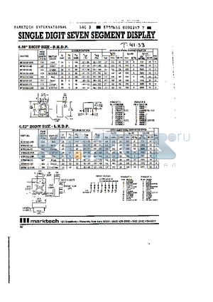 MTN2156-AG datasheet - SINGLE DIGIT SEVEN SEGMENT DISPLAY