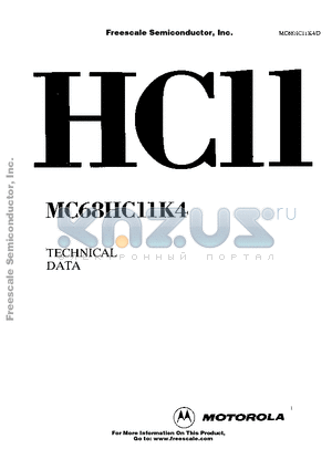 MC68HC11K0MFN2 datasheet - HCMOS MICROCONTROLLER UNIT