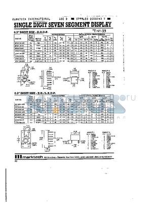 MTN3000 datasheet - SINGLE DIGIT SEVEN SEGMENT DISPLAY