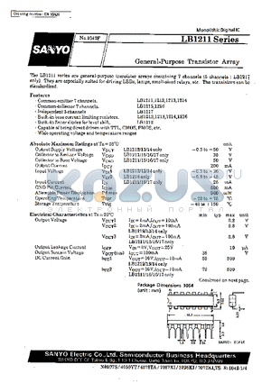 LB1213 datasheet - Generral-Purpose Transistor Array