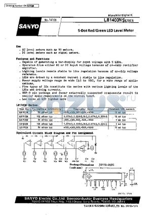 LB1403N datasheet - 5-Dot Red/Green LED Level Meter