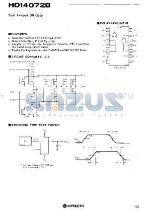 HD14072B datasheet - Dual 4-input OR Gate