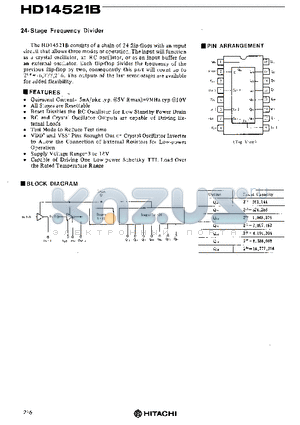 HD14521B datasheet - 24-Stage Frequency Divider