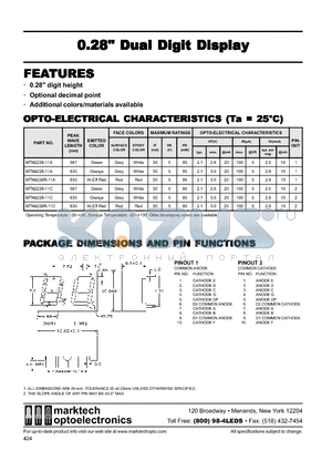 MTN4228R-11C datasheet - Marktech 0.28 Dual Digit