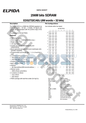 EDS2732CABJ-75-E datasheet - 256M bits SDRAM