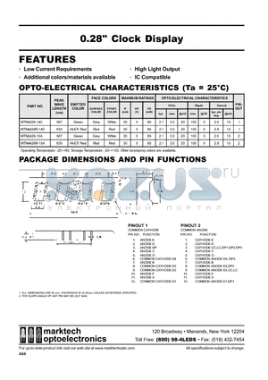 MTN4428R-14C datasheet - Marktech 0.28 Clock (Std.) Display