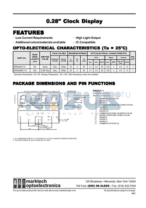 MTN4428R-11C datasheet - Marktech 0.28 Clock (13 Pin) Display