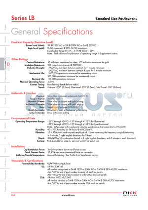 LB15CGG01-12-BJ datasheet - Standard Size Pushbuttons